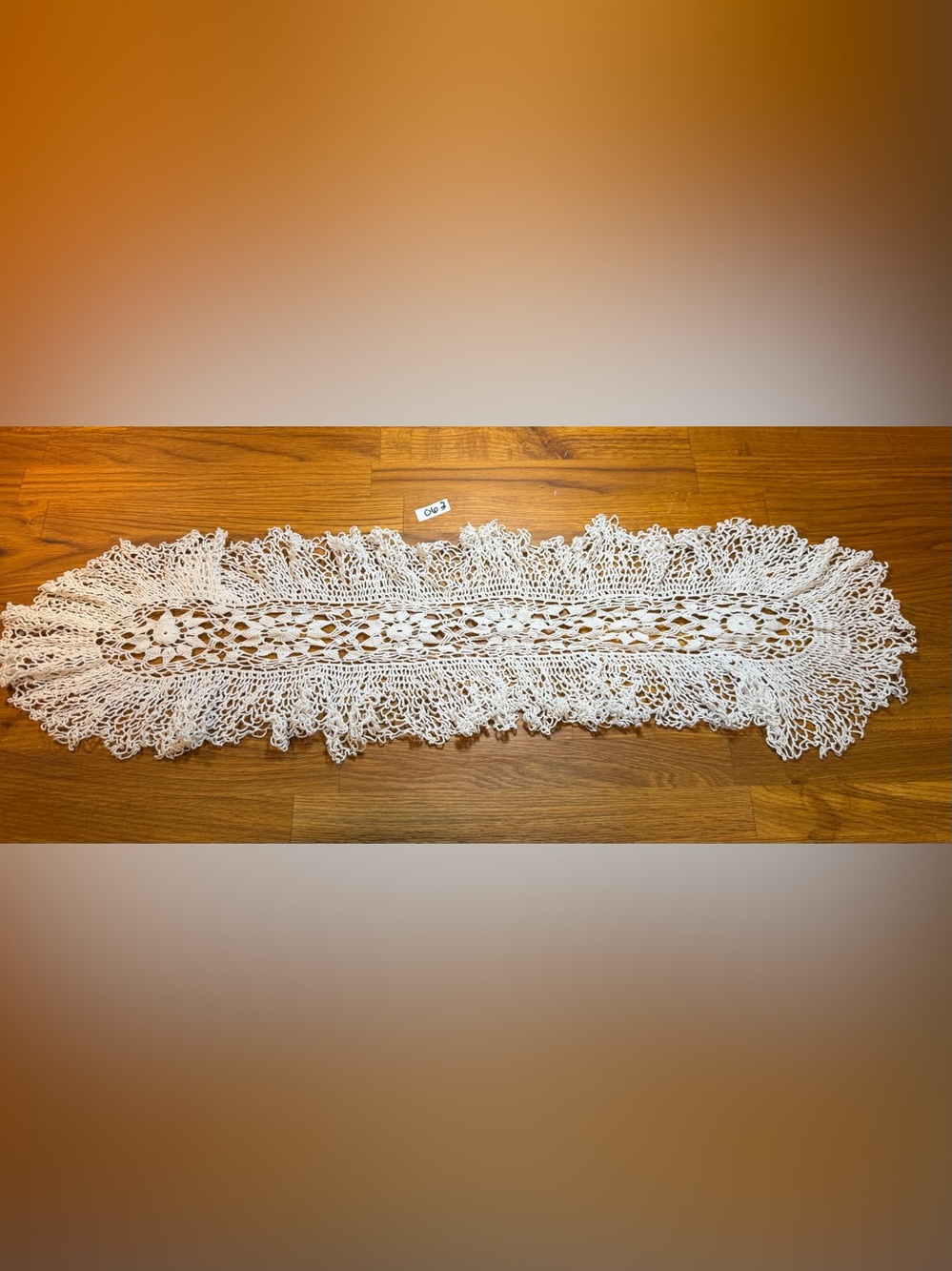 Handmade Crochet Table Runner in Cream - Elegant Home Accent